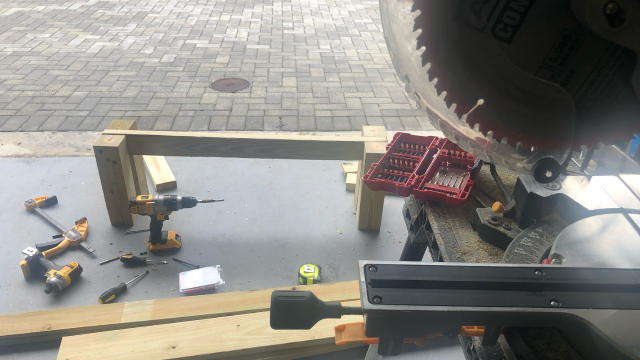 n between 4x4. Then cut 1x4 to 8.5in, you’ll need 6 of those as supports for seats.Next cut 2x6 in to 4FT lengths. Screw in to the 1x4 that should be nailed down to your 4x4 posts and one in the middle of the 2x4 support beam. Then take 1x4 and cut 4- 51in lengths as trims, and 4-2x4 to 8 1/2in lengths for the end side trim and nail gun or wood screw them in. 