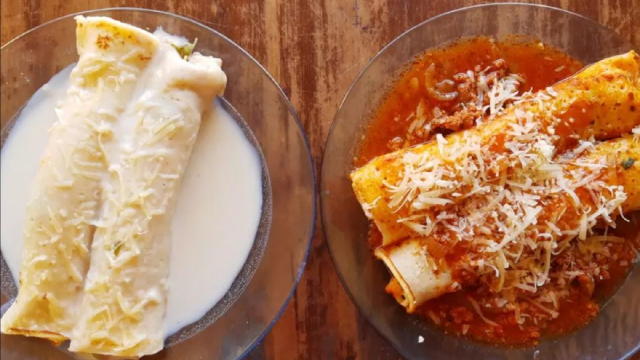 cima salsa bechamel o salsa de tomate, la que más nos guste. Después, espolvoreamos queso rallado y horneamos con el horno precalentado a 180 ºC con calor arriba y abajo, durante unos 10-15 minutos, o hasta que estén gratinados.