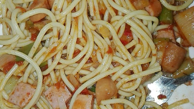 cold running water and set to the side for later. Make sure to set aside some of the spaghetti water for use in the sauce.