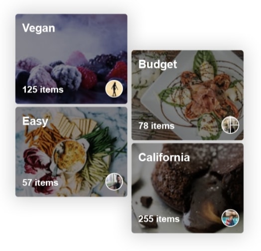 Cards describing collect process on Craftlog